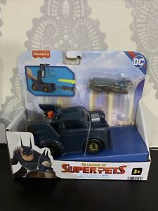 Fisher Price DC League of Super Pets Super Launch Ace & Batmobile Playset