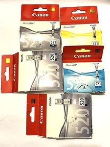 Cartucho de tinta original Canon PGI-520, CLI-521, Pixma MP550 MP560 MP620 MP630, LOTE - Imagen 1 de 9