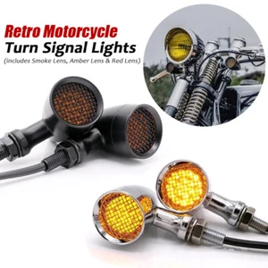 Pair Motorcycle LED Brake Running Turn Signal Tail Light For Harley Bobber Honda - Picture 1 of 12