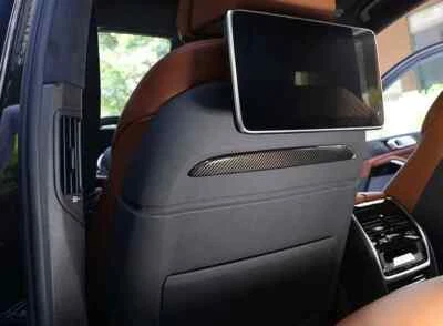 2x Para BMW X7 G07 2019-2022 Fibra de Carbono Asiento Trasero Bolsa de Almacenamiento Borde Decoración Cubierta Foto 1 de 4