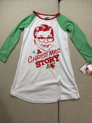 Ralphie de niña A Christmas Story. Camisa pijama camisón manga verde. Talla: 5/6 Foto 1 de 4
