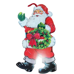 Vintage 1991 Beistle Large 24” Jointed Santa Die Cut Wall Decor Moveable Arm - Picture 1 of 6
