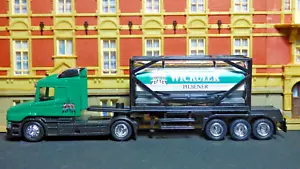 Rarität, 1:87, Scania 124L 420 TL mit Tank-Container, Wicküler, Nr.-,-, Kalender - Bild 1 von 6