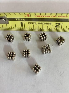 Lot of 8 Sterling Silver Beads new Square - Picture 1 of 5