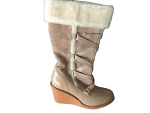 Neue Cole Haan hohe Stiefel Größe 7,5 B mit Lammfelldetail und Fußbett - Bild 1 von 5