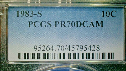 4TH OF JULY SALE --U.S. UNC. 1983-S PCGS PR70DCAM ROSY CLAD DIME-KM#195a Cover