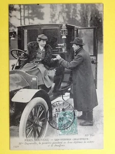 cpa Beruf 1900 FRANKREICH PARIS Les FEMMES FAHRER TAXI AUTO AUTOTAX CAR - Bild 1 von 2