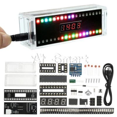 DIY Digital Clock Kit Voice Control Music Spectrum Display LED Electronic Kit - Image 1 of 4