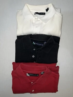 Vintage JACK NICKLAUS POLO SHIRT LOT x3 Mens Large BLACK/WHITE/RED Cotton Logo - Image 1 of 4
