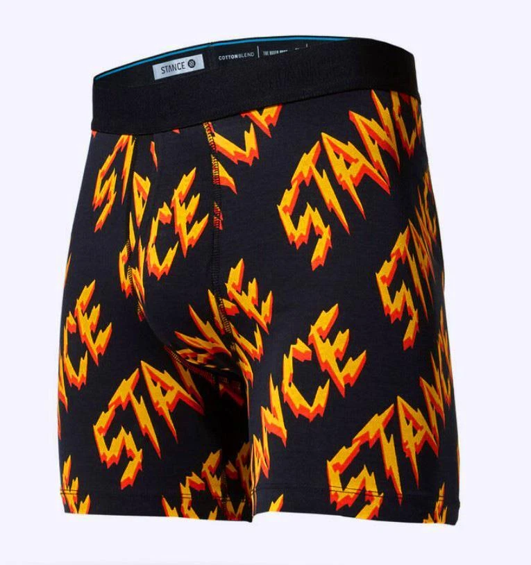 Calzoncillos boxer Stance Word Fiery ELECTRODE naranja amarillo negro mezcla de algodón para hombre Foto 1 de 1
