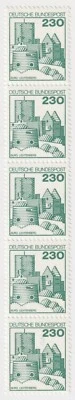 1978 Germany - Burg Lichtenberg - Palaces and Castles - Block 5 x 230 Pfg Stamps - Image 1 of 2
