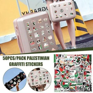 Free Palestine 50pc Palestinian Graffiti Sticker Car Phone Case Luggage G3U5 - Photo 1 sur 12