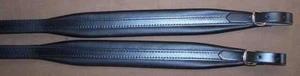 Pair Of Wide Leather Padded Suspenders Straps 4.5 Cm Accordion - Picture 1 of 1