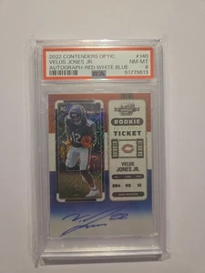 Auto #'d /13. Graded PSA 8 2022 Contenders Optic Velus Jones Jr. - Picture 1 of 3