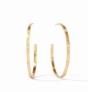 Julie Vos Crescent Stone Hoop Cubic Zirconia - Picture 1 of 2