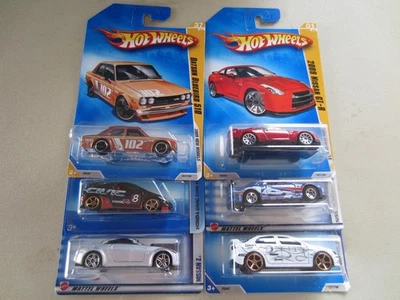 LOT OF 6 HOTWHEELS JDM CARS NISSAN/HONDA CIVIC/DATSUN 510/LANCER ALL MIP - Image 1 of 4