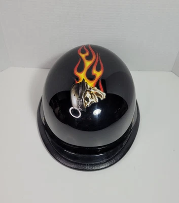 Medio casco de moto negro brillante FMVSS 218 DOT Foto 1 de 4