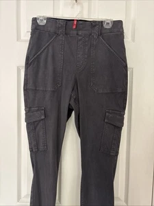 Spanx Women's Size Large Ankle Cargo Skinny Stretch Pant Gray Black - Picture 1 of 5