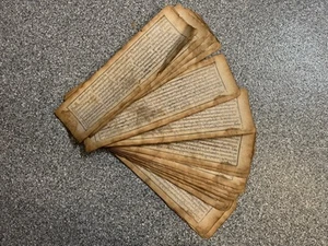 ANTICO MANOSCRITTO GRANDE XILOGRAFIA BUDDISTA TIBETANO MONGOLO FOGLIE 26 foglie - Foto 1 di 8