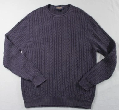 Brooks Brothers Sweater Mens 2XL Purple Cable Knit Linen Cotton Pullover Casual - Image 1 of 4