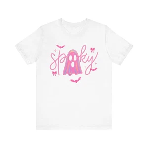Spooky Ghost Unisex Tee, Halloween Shirt, Fun T-Shirt, Family Matching, [...] - Picture 1 of 21