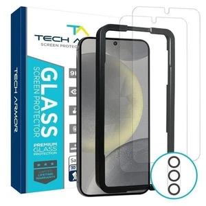 Tech Armor Samsung Galaxy S24 Plus Ballistic Glass Screen Protector - 2 Pack - Picture 1 of 7