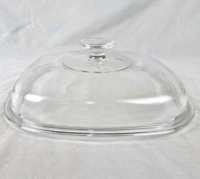 Corning Ware Pyrex A-12-C 10" Square Glass Domed Replacement Lid Clear Vintage - Image 1 of 4