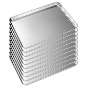 Baking Sheet Tray Set of 10, Stainless Steel Baking Pan Cookie Pan Sheet, Siz... - Picture 1 of 6