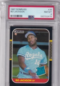 1987 DONRUSS RATED ROOKIES BO JACKSON #35 * ROYALS   * NM-MT PSA 8 - Picture 1 of 1