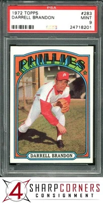 1972 TOPPS #283 DARRELL BRANDON PHILLIES PSA 9 - Image 1 of 4
