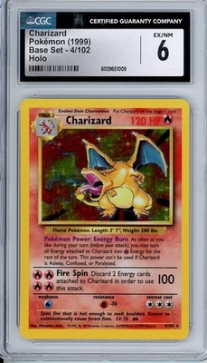 1999 POKEMON BASE SET #4 CHARIZARD HOLO CGC 6 - Image 1 of 2