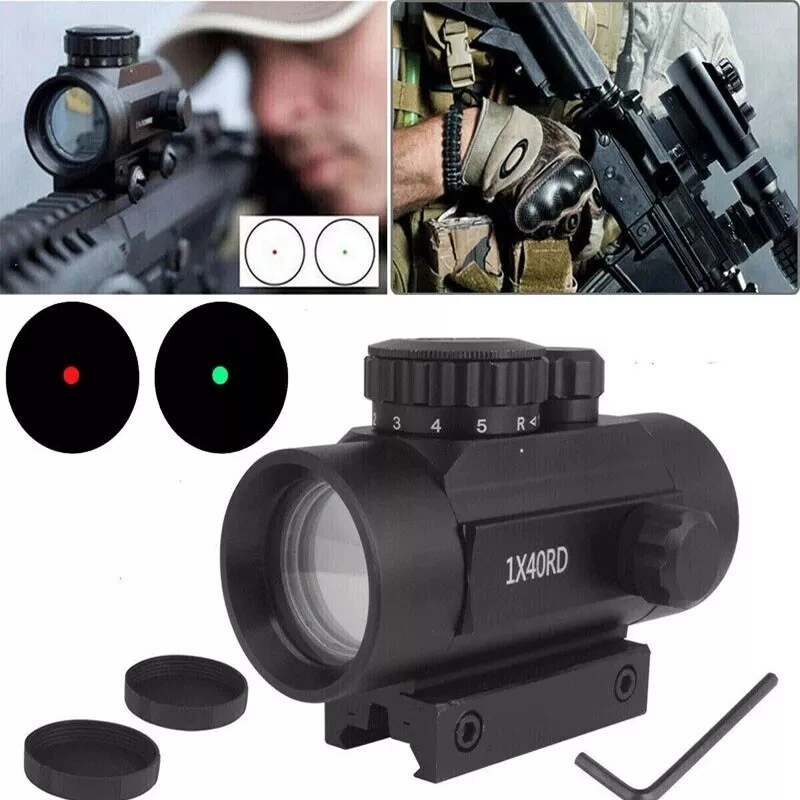 Red Green Dot Sight Scope Reflex Optic Hunting 11mm/20 mm Picatinny Rail Mount - Image 1 of 4