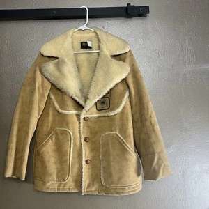 VINTAGE SWINGSTER SUEDE SHERPA LINED WINTER GARST SEEDS JACKET, MEDIUM - Picture 1 of 12
