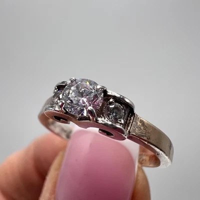 Anello vintage in argento sterling 925 dorato misura 6 pietra gioiello da don... - Immagine 1 di 4