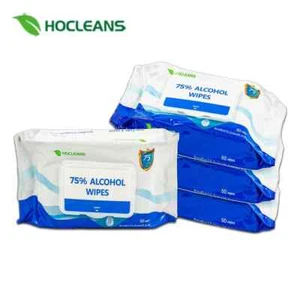 Hocleans Advanced 75% Alcohol Hand Sanitizer Wipes, 4 Packs of 50 (200 Wipes) - Picture 1 of 6