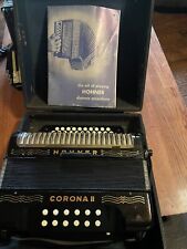 Hohner Corona 11 Button Accordion (Vintage Condition)) Excellant Shape W Case