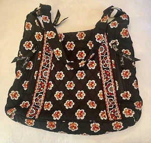Vera Bradley Bag & Matching Wallet Black/Red Quilted Retired Fall 2009 Pattern - Picture 1 of 12