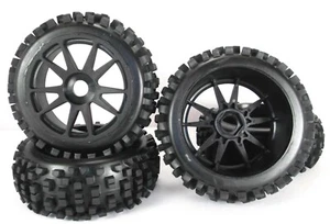 4PCS RC Off Road 1/8 Buggy Car Tires Glued Hex 17mm (BKS) Big Block - Picture 1 of 2