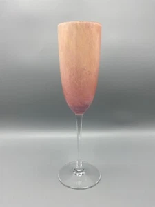 Union Street Art Glass Pink Champagne Flute SIGNED Dated 1987 - Picture 1 of 11