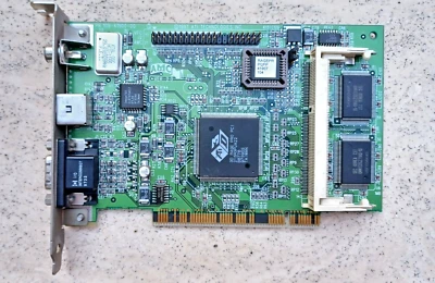 Vintage ATI 3D Rage Pro Video Card 4MB upgradable to 8MB PCI 109-41900-00 TV-out - Immagine 1 di 3