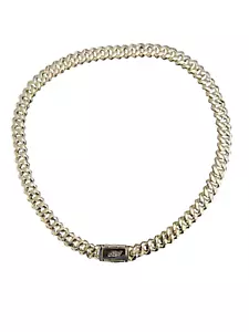 GLD Diamond Prong Cuban Necklace 22" Length Yellow Gold Plated 18k- No Box - Bild 1 von 7