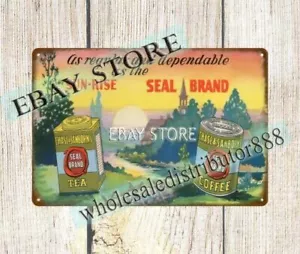 CHASE SANBORN'S SEAL BRAND COFFEE TEA Sun-Rise metal tin sign home accessories - Picture 1 of 4