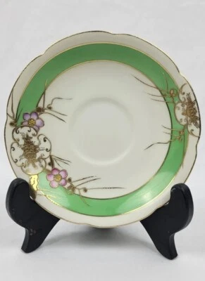 Vintage Jyoto Saucer Floral With Gold Trim Made In Occupied Japan Early 1900s - Image 1 of 4