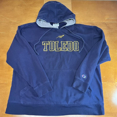Toledo Rockets Sweatshirt Mens Extra Large Blue Champion Hoodie Pullover Cover