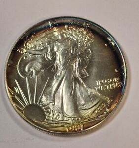 Silber Münze -USA SILVER EAGLE - COIN - 1 UNZE -1987