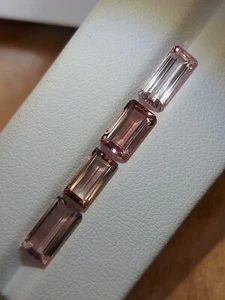 4 pink Tourmaline gemstones - faceted natural Tourmaline 6.35 CTS - Picture 1 of 10