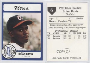 1989 Bill Pucko Utica Blue Sox Brian Davis #6