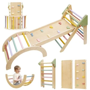 7in1 Pikler Triangle Set, Pikler Triangle Climbing Toys Set for Toddlers, Woo... - Picture 1 of 7
