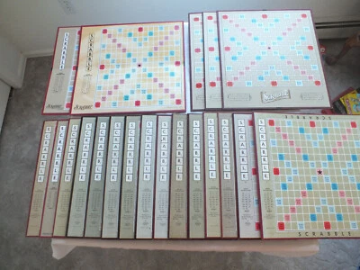 lot of 20 SCRABBLE GAME BOARDS various years crafts tournaments Art wall decor - Image 1 of 4