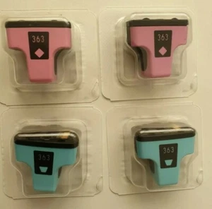 HP 363 Genuine 2x Light Magenta & 2x Light Cyan Ink Cartridges - 4 Inks Total! - Picture 1 of 7